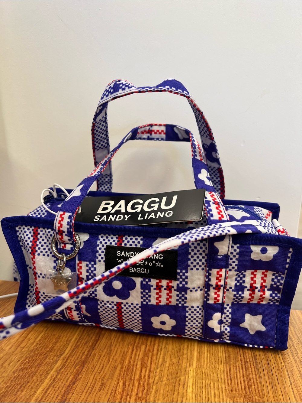 Sandy Liang x Baggu Blue Mini Nylon Market Bag